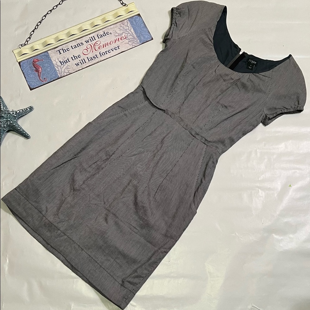 J. Crew Sz 0 Black Pinstripe Dress